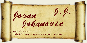 Jovan Jokanović vizit kartica